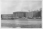 Merrill Hall, 1974 Front Exterior from Parking Lot Across Highway by unknown