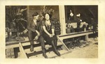 Couple Seated on Steps, Leather Photographs Album of State Normal School Student Albie Gunnells Knight by unknown