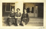 Three Female Students on Weatherly Hall Steps, Leather Photographs Album of State Normal School Student Albie Gunnells Knight by unknown