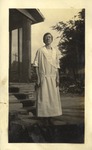 Female Standing at Base of Steps, Leather Photographs Album of State Normal School Student Albie Gunnells Knight by unknown