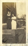 Ms. Staples and Mrs. Brown Outside Weatherly Hall, Leather Photographs Album of State Normal School Student Albie Gunnells Knight by unknown