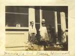 Two Children on Porch of Home, Leather Photographs Album of State Normal School Student Albie Gunnells Knight by unknown
