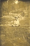 Male Seated in Grass, Leather Photographs Album of State Normal School Student Albie Gunnells Knight by unknown