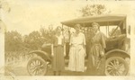 Three Individuals Beside Car, Leather Photographs Album of State Normal School Student Albie Gunnells Knight by unknown