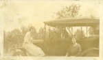 Three Individuals on Car, Leather Photographs Album of State Normal School Student Albie Gunnells Knight by unknown