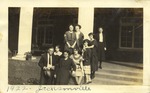 Albie Gunnells and Others Outside Weatherly Hall, Leather Photographs Album of State Normal School Student Albie Gunnells Knight by unknown