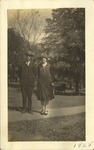 Couple Standing Outside, Leather Photographs Album of State Normal School Student Albie Gunnells Knight 1 by unknown