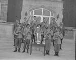 Rifle Team With Trophies on Front Steps of Bibb Graves Hall 2 by Opal R. Lovett