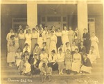 State Normal School Dormitory, Students Outside Weatherly Hall by M.D. Angle