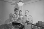 James Jeffery, Larry Hancock, and Colonel George D. Haskins Look at Brochure Map Together 2 by Opal R. Lovett