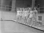 Group of Female Students Stand at Edge of Kilby Hall Swimming Pool by Opal R. Lovett
