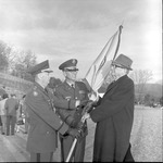 Flag Presented to University President Houston Cole by ROTC 1 by Opal R. Lovett