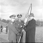 Flag Presented to University President Houston Cole by ROTC 3 by Opal R. Lovett