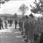 Outside Welcome in front of International House at 1966 Governor's Day 1 by Opal R. Lovett