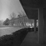 Students Walk Across Quad behind Bibb Graves Hall, Campus Scenes 3 by Opal R. Lovett
