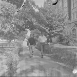 Students Walk Across Quad behind Bibb Graves Hall, Campus Scenes 7 by Opal R. Lovett