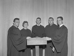 Vocal Ensemble Members Dressed in Choir Robes 2 by Opal R. Lovett
