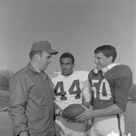 Coach Clarkie Mayfield, David Radford, and Jimmy Morrison, 1969-1970 Football by Opal R. Lovett