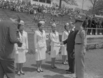 ROTC Sponsors with Governor Patterson in Paul Snow Stadium, 1961 Governor's Day 1 by Opal R. Lovett