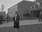 Mary Mason Standing Outside Mason Hall, 1963 Dedication of Mason Hall by Opal R. Lovett