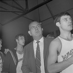 Basketball Coach Tom Roberson with Players on Sidelines 3 by Opal R. Lovett