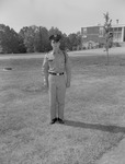 Cadet Lieutenant Colonel Hudon Priest in Uniform Outside on Campus by Opal R. Lovett