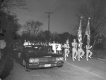 Judye Jones Parade Car Passes Marching Southerners by Opal R. Lovett