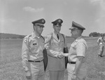 Cadets Vernon and Morton with Lt. Col. Brock, ROTC Awards Ceremony by Opal R. Lovett