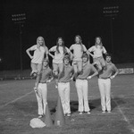 Cheerleaders Perform during 1971 Football Pep Rally in Stadium 1 by Opal R. Lovett