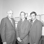 President Ernest Stone, New Head Basketball Coach Mitchell Caldwell, and Athletic Director Charley Pell 1 by Opal R. Lovett