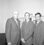 President Ernest Stone, New Head Basketball Coach Mitchell Caldwell, and Athletic Director Charley Pell 2 by Opal R. Lovett