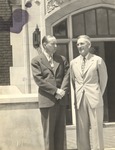 Special Guest standing with President Houston Cole outside Bibb Graves Hall 4 by unknown