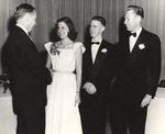 President Houston Cole Congratulates Phyllis Hudson, 1949 Morgan-Calhoun Debate by unknown