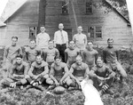 1929 State Normal School Football Team Outside with President C.W. Daugette by unknown