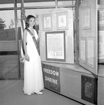 Jane Rice, 1973 Miss Freedom, with Freedom Shrine inside Houston Cole Library 1 by Opal R. Lovett