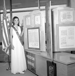 Jane Rice, 1973 Miss Freedom, with Freedom Shrine inside Houston Cole Library 4 by Opal R. Lovett