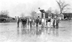 Group of 1920s Students Gathered Outside Building 3 by unknown