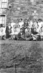 Group of 1920s Students Gathered Outside Building 4 by unknown