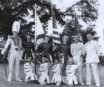 JSC College Marching Band 1955-1956 Majorettes, Drum Major, Assistant Drum Major, and Director Dr. John Eugene Duncan by Opal R. Lovett