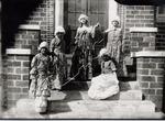 Five women in colonial costumes for George Washington Day at Jacksonville State Teachers College, circa 1932 by Russell Brothers Studio