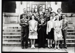 Group of students in front of Bibb Graves Hall, circa 1940s 2 by Russell Brothers Studio