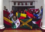 Students Hold Flags, 2017-2018 International House Program by unknown