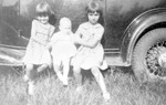 Three Young Children circa 1925 In Front of Automobile 2 by unknown