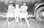 Three Young Children circa 1925 In Front of Automobile 3 by unknown