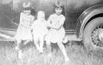 Three Young Children circa 1925 In Front of Automobile 4 by unknown