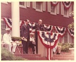 President Houston Cole at Podium, 1965 Independence Day Celebration by unknown