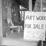 George Dunn, Rabbittown Artist Outside Cabin 1 by Opal R. Lovett