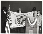 Hobson City Receives Bicentennial Flag from Dr. Houston Cole by U.S. Army Photo Corps