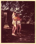 Two Female Students Outside on Campus, circa 1975 by Opal R. Lovett