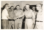 Lawrence Miles Greets Military Group, circa 1960 by U.S. Army Photograph